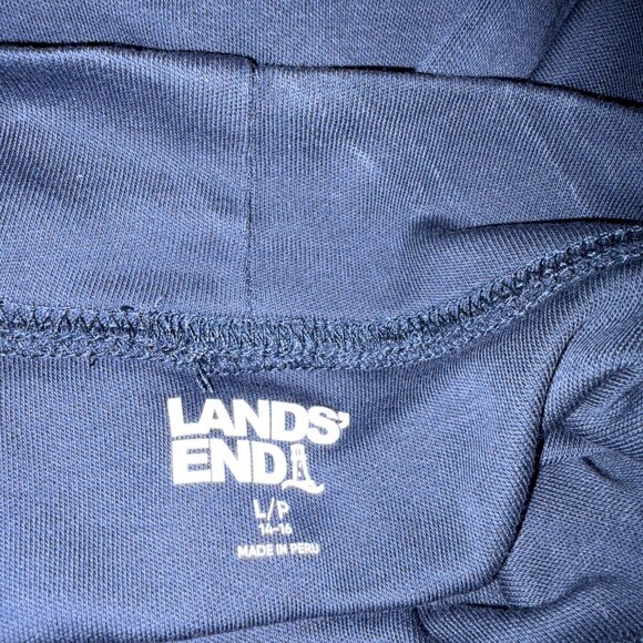 Land's End Women's Navy Long Sleeve Mock Turtleneck Petite Large 100% Cotton - Picture 5 of 5